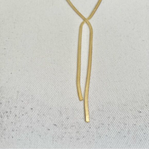 Argento Vivo Flat Gold-Plated Silver Necklace NEW - Picture 2 of 5